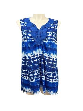 Great Northwest Indigo Tank Top Size 1X Blue Tie‎ Dye